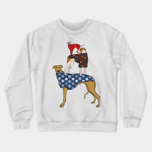 Christmas sighthound tree Crewneck Sweatshirt